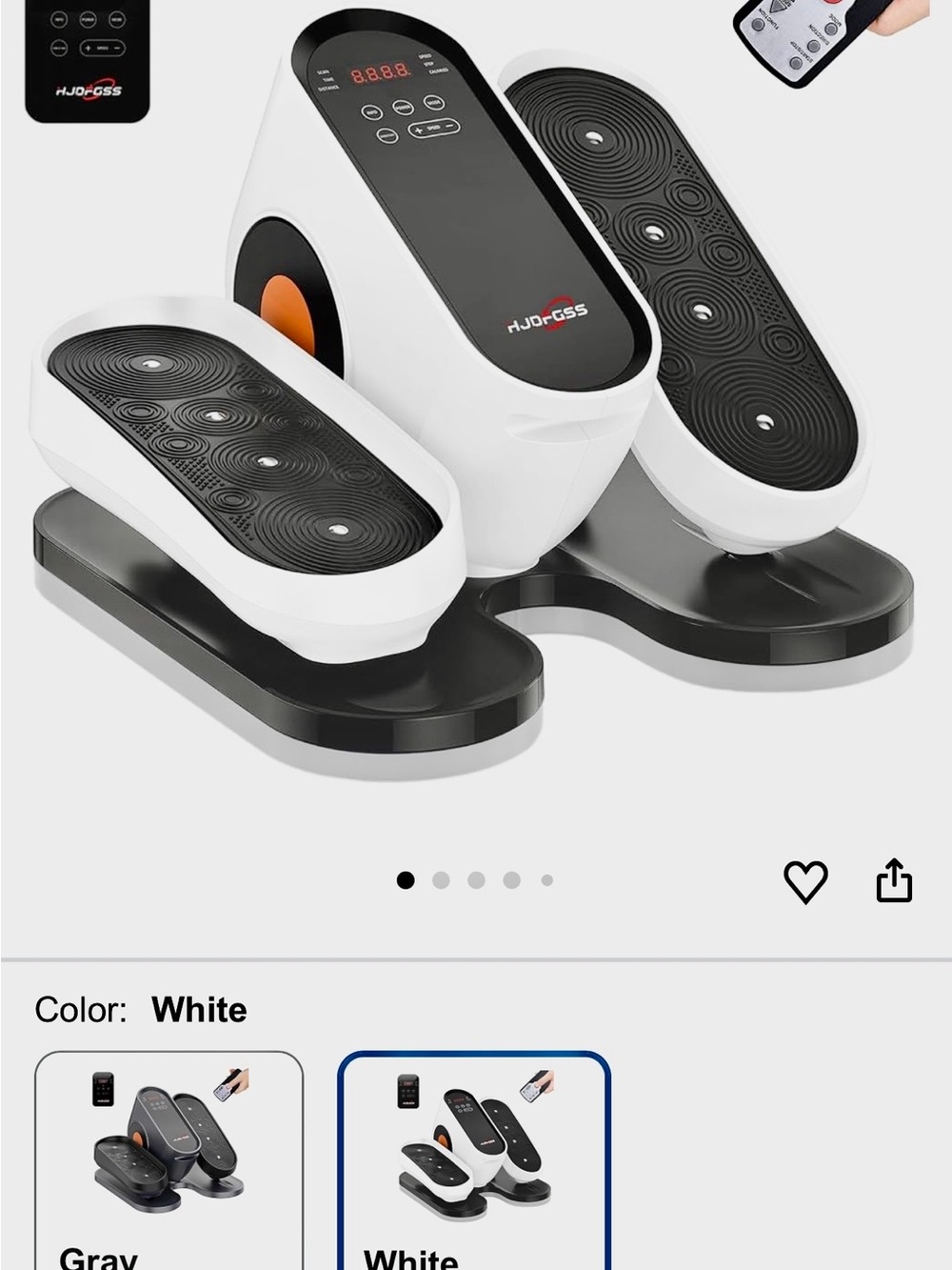 “New in Box” HJDFGSS Under-Desk Electric Pedal Exerciser - White & Black - Picture 3 of 3